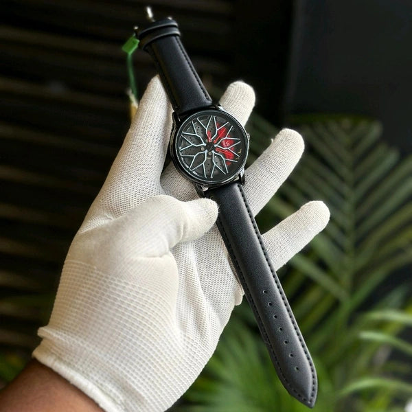 Gyro Spinning Car Alloy Rim Wheel Watch