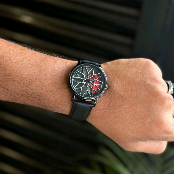 Gyro Spinning Car Alloy Rim Wheel Watch