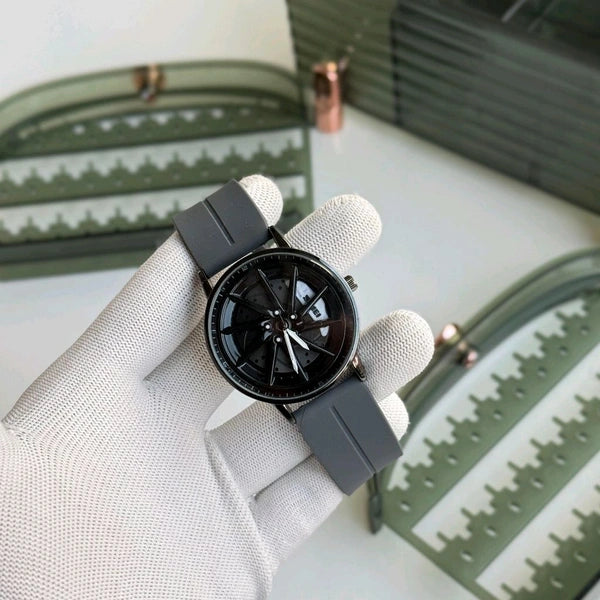 Gyro Spinning Car Alloy Rim Wheel Watch