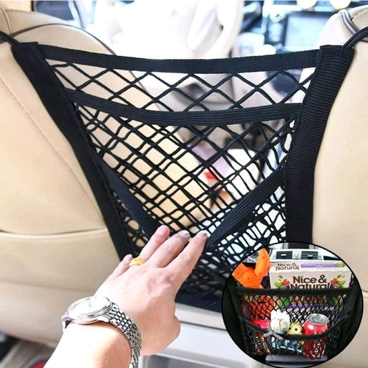 Car Mesh Organizer 3- Layer, Dog Net Between Car Seats,