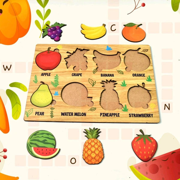 Wooden Puzzle Learning Educational Board of Fruits