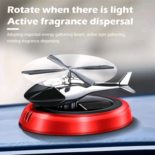 Solar-Powered Rotating Helicopter Car Air Freshener with Essential Oil Diffuser