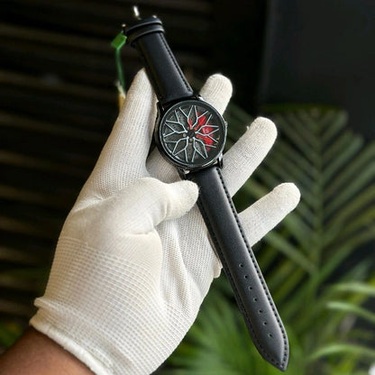 Gyro Spinning Car Alloy Rim Wheel Watch