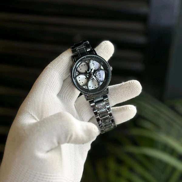 Gyro Spinning Car Alloy Rim Wheel Watch