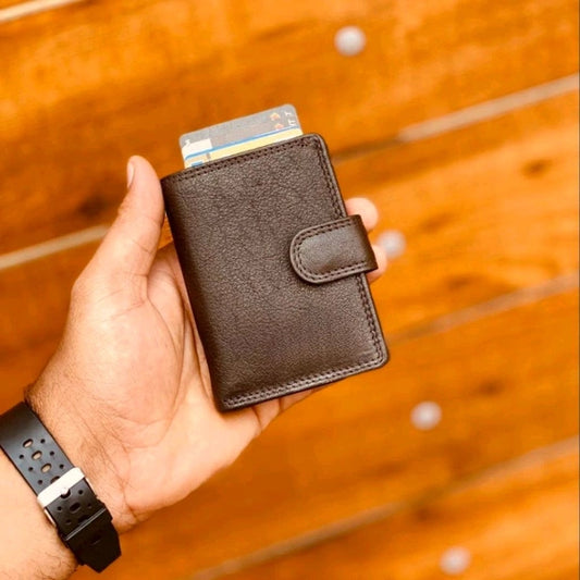 Most Demanded Classic Men's Genuine Card Pop-up High Quality Leather Wallet