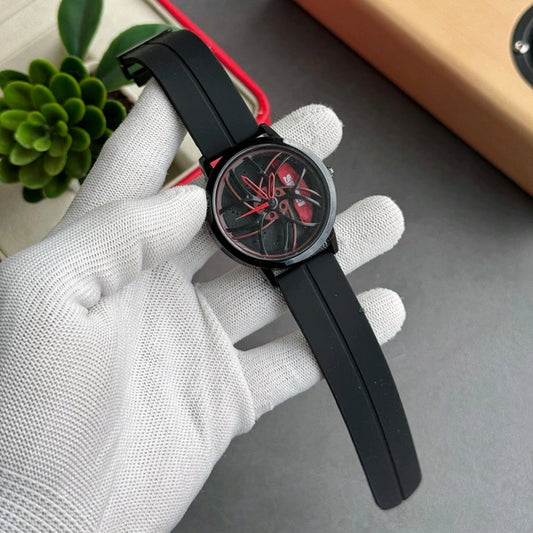 Gyro Spinning Car Alloy Rim Wheel Watch