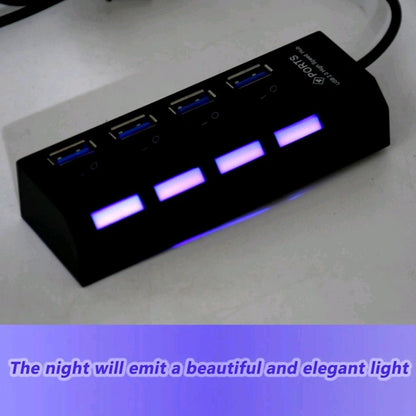 4 Port USB, HUB USB 2.0 HUB Splitter High Speed with On/Off