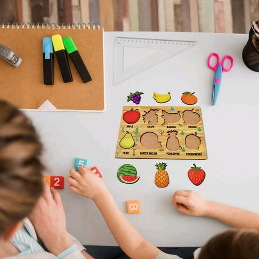 Wooden Puzzle Learning Educational Board of Fruits