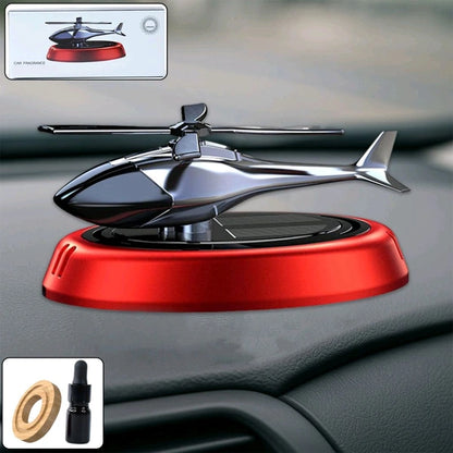 Solar-Powered Rotating Helicopter Car Air Freshener with Essential Oil Diffuser
