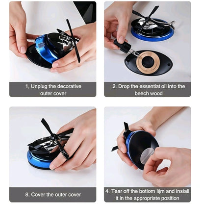 Solar-Powered Rotating Helicopter Car Air Freshener with Essential Oil Diffuser
