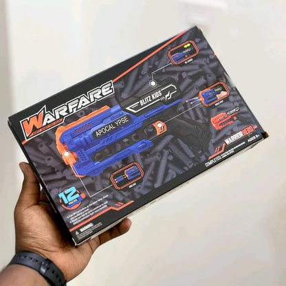 Kids Dart Blaster Gun Toy – 12 Pcs Soft Bullet Foam Shooter | Warrior Series (Age 6+)